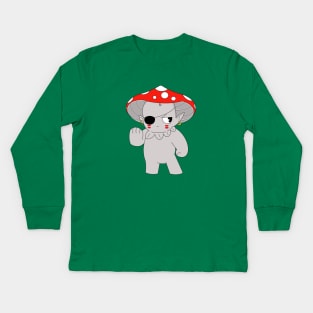 Red Mushroom Warrior Kids Long Sleeve T-Shirt